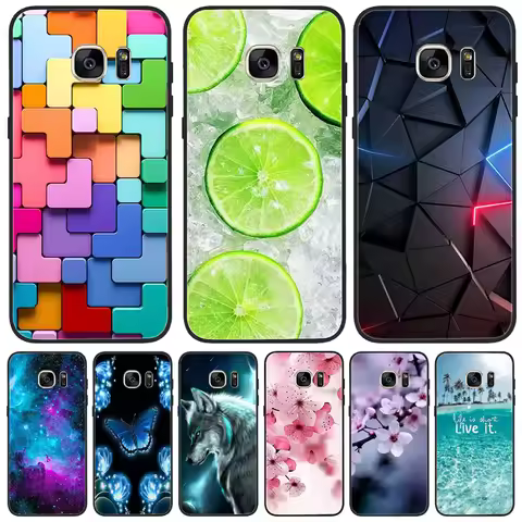 For Samsung Galaxy S7 edge Case Cover Cute Letters Soft Silicone Coque Phone Case For Samsung s 7 S7
