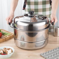 40cm 2Layer Stainless Steel Steamer Hot Pot Steam Corn Soup Cooker Food Pengukus Makanan Periuk Kuku