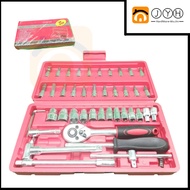 46pcs Motor Tool box Set with Case - Socket Wrench Set & Accessories