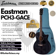 Eastman PCH3-GACE Acoustic Electric Guitar, Solid Sitka Spruce Top with Eastman Pickup Fishman - Bla