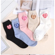 Korean Socks - Heart Icon Checkered Socks - Iconic Socks