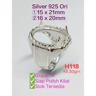 🇲🇾H118★Sarung Cincin Silver 925 Ori★Ring casting★①15x21mm,②16x20mm★±8.80gm