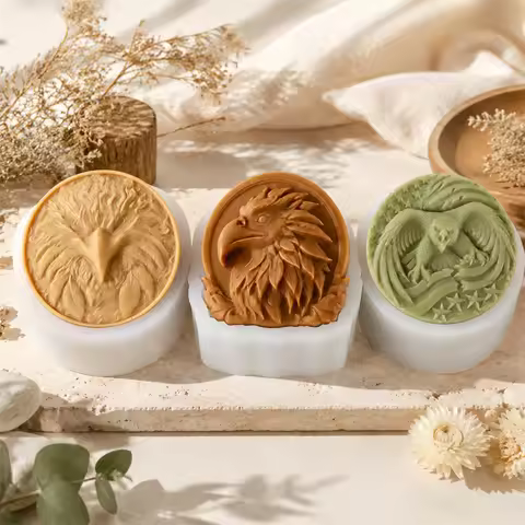 3D Eagles Head Silicone Soap Mold Embossed Eagles Pattern Handmade Soap Making Mold DIY Candle Makin