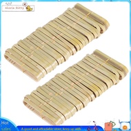 50Pcs Tongs Disposable Cooking Utensils Mini Bamboo Tongs Natural Toast Tongs for Cooking