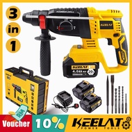 Keelat Cordless Rotary Hammer Drill Gerudi Tukul Putar Peralatan Kuasa Impact Hammer Drill Power Drill Tool with Battery