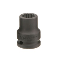 Genius Tools 3/4" dr. Impact Socket 19mm 12pt Impact Shock 19mm