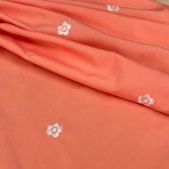 Kain Langsir Corak Bunga Sulam Bidang 60" Kain Langsir Polyester Printed floral fabric 60"