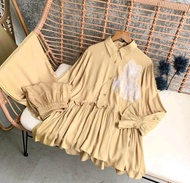 One Set Wanita Aqiera Rayon Twill || Set Lebaran Wanita kekinian Bordir Bunga Terbaru