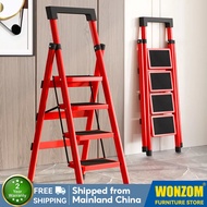 WONZOM Ladder Household Thickening Ladder 5-6-7-8 Step Folding Herringbone Ladder