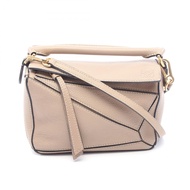 【二手】 LOEWE Puzzle Bag Mini 兩用手提包，灰褐色皮革，女士，二手