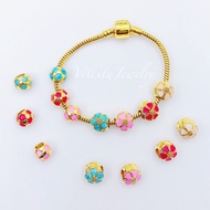 [VJ]<C11>Accessories Blossom Flower /Cute Ball ️ Beads/Charm 999.9 Bangkok Gold Plated