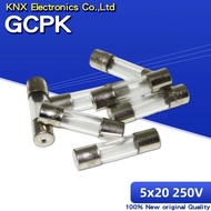 10PCS 5x20 Glass fuse tube 250V 0.1A ~ 25A 5*20 high quality fuse 5*20 0.2A 0.25A 0.3A 1A 1.25A 2A 2