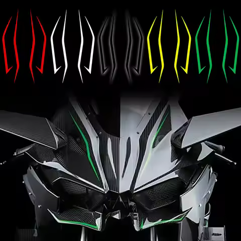 4pcs/set Motorcycle Fairing Stickers Reflective Cool Front Headlight Decals for Kawasaki NINJA400 H2
