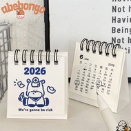 ABEBONGOTF Coil Calendar, Mini Cartoon 2026 Desk Calendar,  Portable Calendar Plan Book Desktop Orna