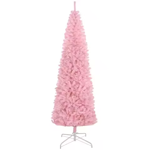 HOMCOM 8ft Douglas Fir Pencil Christmas Tree, Slim Artificial Christmas Tree with 1168 Branch Tips a