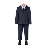 Tween Boy Suits 4-Pieces Suit Set Tuxedos Dresswear Ring Bearer Outfit Wedding Blazer Vest Pants Tie
