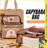 BH Capybara Girl Tuition School Bag A4 File Cartoon Large Capacity Beg Sekolah Budak Perempuan Eleme