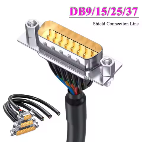 Industrial DB9 DB15 DB25 DB37 Single Head Wire Gold-plated DB 9/15/25/37Pin Shield Connection Line M