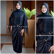 SETELAN KEBAYA MODERN BAJU KONDANGAN ROK LILIT CAPE BROKAT HIJAB SEGIEMPAT (TANPA MANSET) FREE GESPE