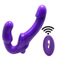 Strapless Strap-on Dildo Vibrator for Couples Strapon For Lesiban Wireless Remote Control Double-heads   Vibrator Adult