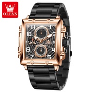 Olevs Brand olevs Large Dial Square Men Quartz Watch Steel Band Luminous Trendy Wrist Watch Men's Wa