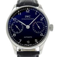 IWC Schaffhausen Portugieser 7 Days Watch with See-Through Back, IW500109, Stainless Steel and Leath