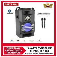 POLYTRON Portable Speaker Bluetooth Mic Wireless 2pc PTS 12K15 Murah