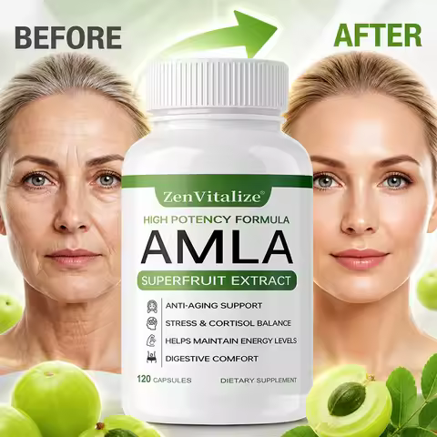 Organic Amla Capsules 1000mg, Antioxidant, Daily Immune, Rejuvenation, Digestive & Heart Wellness Su