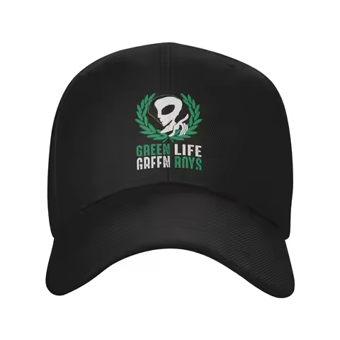Fashion Casablanca Ultras Green Boys Green Life Green Boys Curved Brim Baseball Cap Denim Dad Hat Br