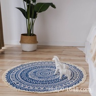 Nordic Ethnic Style Round Rug Living Room Handwoven Bedroom Bedside Rug Bedroom Entrance Round Rug D
