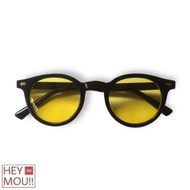HEYMOU GM STYLE 'HEY' YELLOW GLASSES - BLACK GLOSSY FRAME GLASSES
