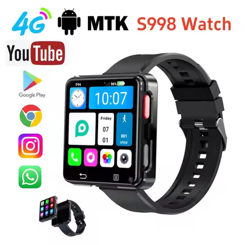 S998 4G Smart Watch Android OS MTK6739 Quad Core 4GB 64GB 2.64" Large Screen Dual Camera 1200mAh Rem