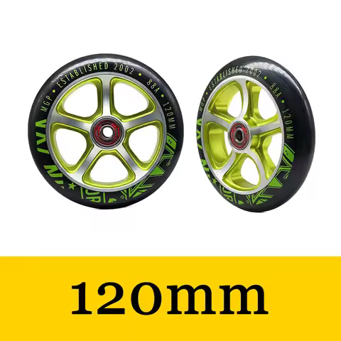【120mm】2 pieces/lot 88A Aluminium Alloy Scooter Wheel Steel Hub High Elasticity Precision speed Free