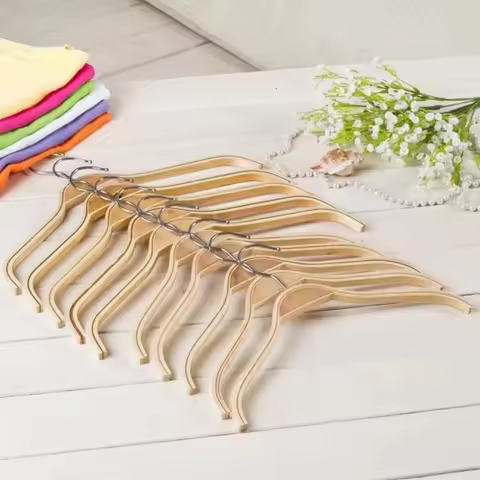 32cm/38cm/42cm Log Color Hanger Ultra-Thin Non-slip Clothing Hanger Practical Type Space Saving Coat