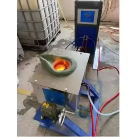 Small Induction Melting Furnace (20-500kg) Specialized for Copper/Aluminum/Steel Melting