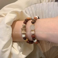 Sandalwood Multi-Bead Bracelet Female 2024 Ethnic Style Beaded Bracelet New Chinese Style Antique Ze