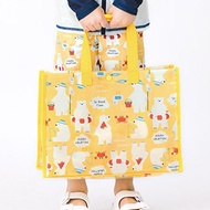日本 ZOOLAND - 防水PVC手提袋/游泳包-白熊戲水-黃色 (25x34cm)