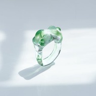 手工制雲朵玻璃介指【綠色】