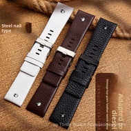 20/24/26/27/28/30mm Vintage Leather Watch Band Compatible With DZ7313/7350 Large Dial Strap Textured