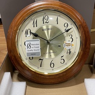 [Original] Seiko QXM283B Brown Wooden Oak Case Melody Wall Analog Quartz Wall Clock QXM283