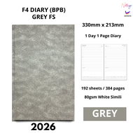 F4 Diari 2026 1 hari 1 Halaman Diari dengan senarai tugasan harian Kulit Keras BPB Saiz F4 Folio Buk