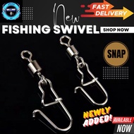 【Fishing Swivel】 Rolling Swivel with Enhanced snap/kekili pancing/ lure Connector/snap swivel
