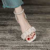 YK8 【New Coming】New Sandals Women's Summer Lady Fairy Style Chunky Heel Clear Heel All-Matching High