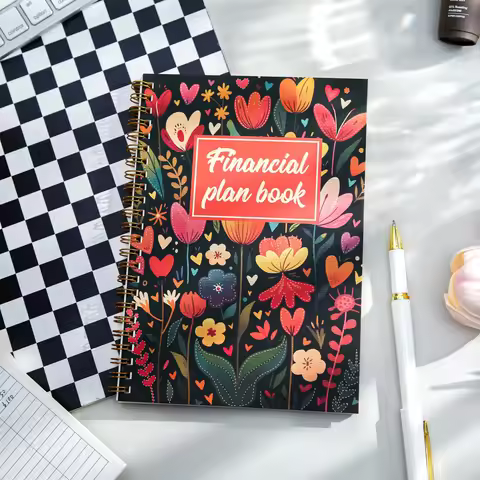 Vintage Floral Cover Financial Plan Book Spiral Budget Tracker Notebook Expense Saving Planner For H