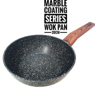 Yoshikawa Marble Ceramic Pan Wok Pan Non-Stick Marble Wok