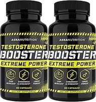 Testosterone Booster for Men - Male Enhancing Supplement with Goat Weed &amp; Tongkat Ali - Muscle Builder Enlargement Pills - Natural Test Booster Increased Desire, Energy, Stamina, Libido (2 PACK)