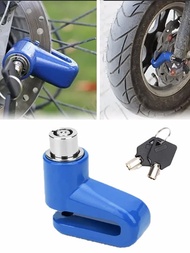 1入藍色自行車碟式煞車鎖,適用於山地車、摩托車、電動車,帶碟式煞車附件的安全防盜裝置