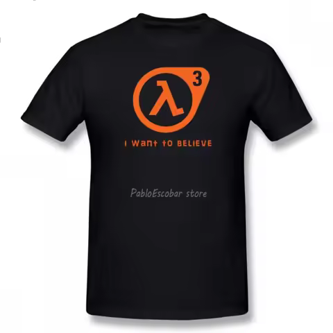 Half Life T Shirt Half Life 3 I Want To Believe T-Shirt 100 Percent Cotton Cute Tee Shirt Basic XXX 