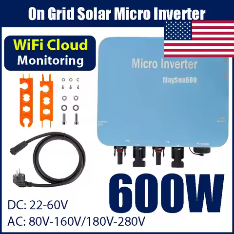 600W On Grid Solar Micro Inverter Waterproof With Connector WIFI Cloud Monitor Phone APP 220V/110V12