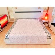 Bedsheet (Thick Type) Size 4.5-5 Feet Pink Vintage Flower Pattern ARIA Brand Used In Good Condition.